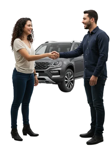 Casal comprando carro
